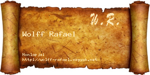 Wolff Rafael névjegykártya